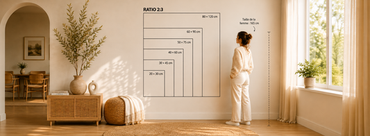 Guide de taille de la marque Signature Chrétienne pour les tableaux portraits