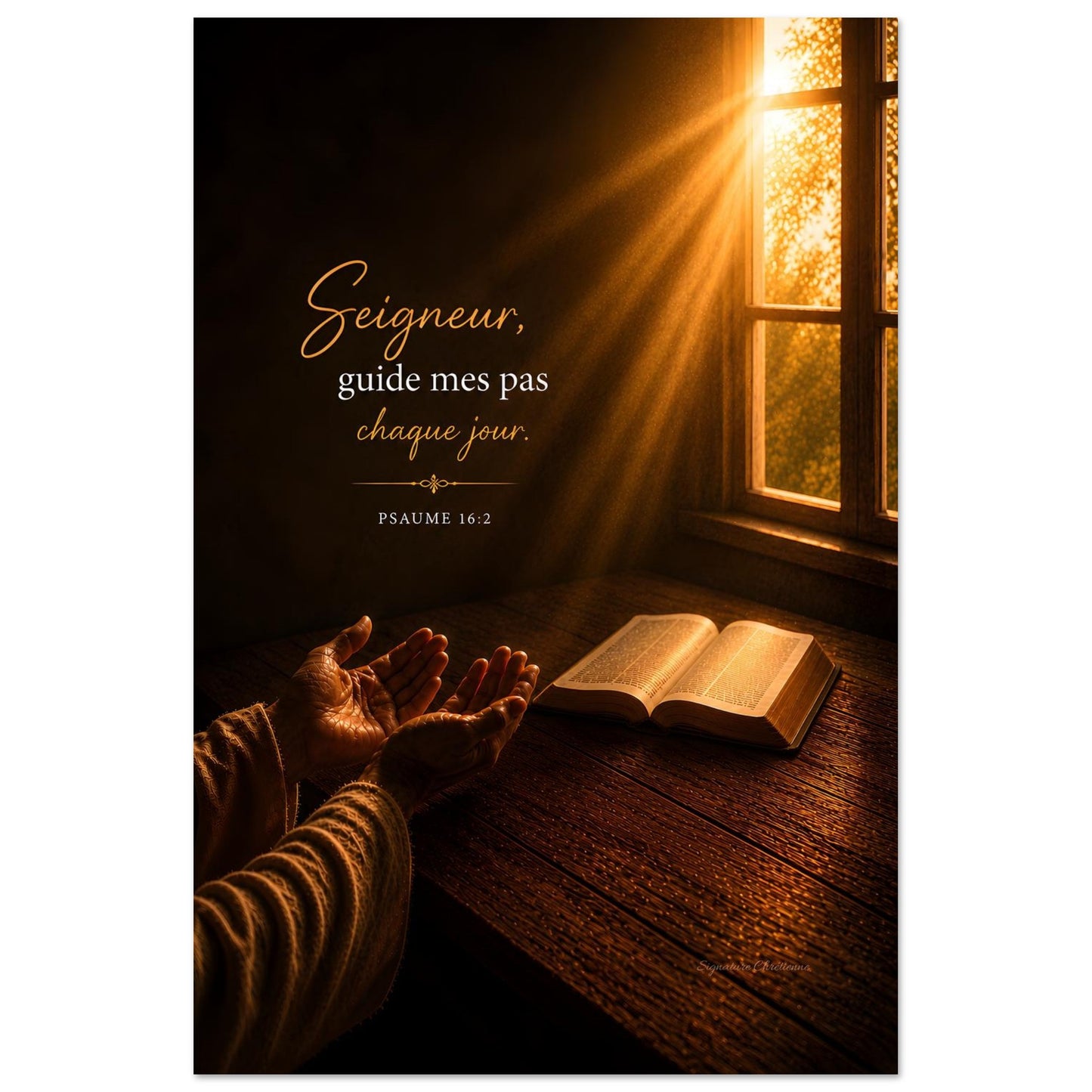 Affiche bible sur fond blanc de la marque signature chrétienne