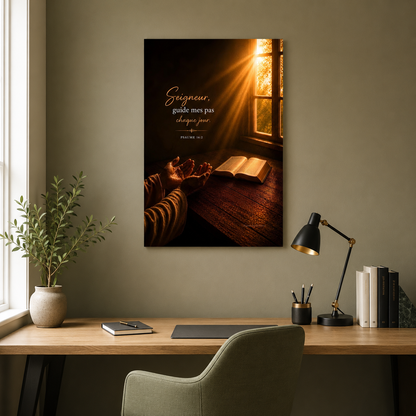 Affiche chrétienne bible dans bureau
