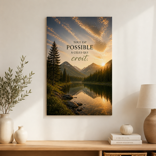 Affiche chrétienne spirituelle dans salon