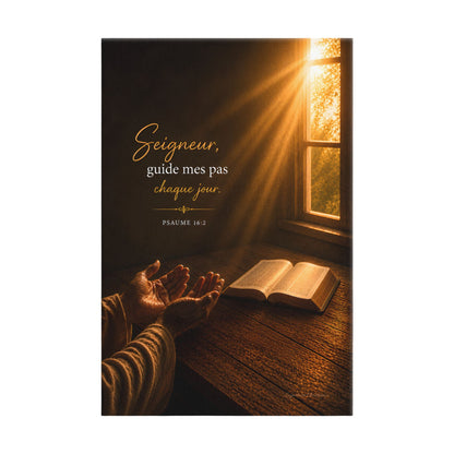 Tableau bible avec toile canvas premium, châssis en bois épais et crochet métallique intégré