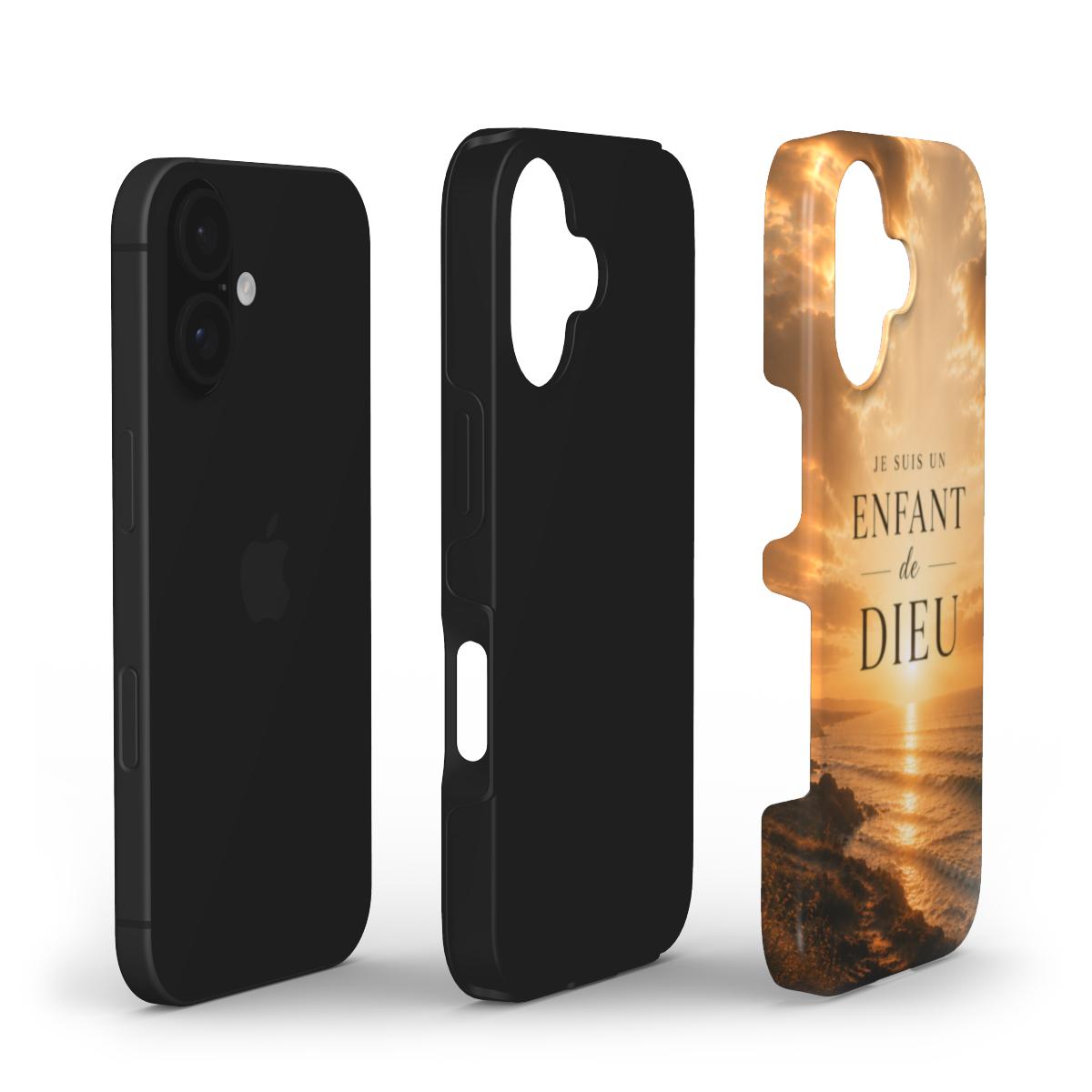 Vue d'une coque de téléphone avec coque extérieure